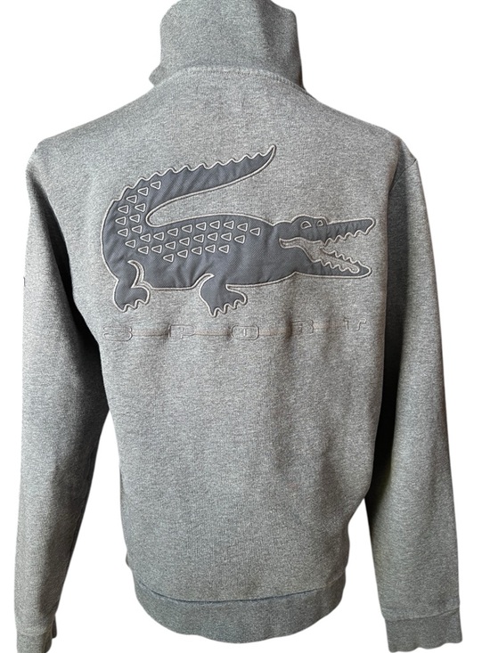 Lacoste Other - Lacoste Sport Full Zip Fleece Jacket Gray Croc Logo Back Men’s Medium M